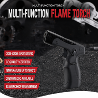 Briquet torche à jet de butane haute température, multifonctionnel, rechargeable, en métal, pour le camping et le barbecue