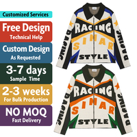 Pull d'hiver pour homme avec logo personnalisé, tricot décontracté, fermeture éclair, jacquard, pull à motif graphique, veste de course, pull en tricot