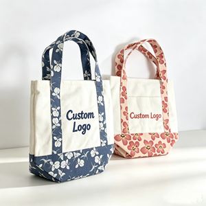 Sac fourre-tout rayé entièrement imprimé avec broderie de logo personnalisé, poignée en corde, grande taille, sac de shopping avec poche pour cadeau - Product Image 4