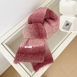 Women Fashion Wool Knitted <b>Scarf</b> Soft <b>Fluffy</b> Ribbed Neck <b>Scarves</b> Shawl Thick Warm Color Block Wraps for Autumn Winter Daily Wear - Product Image 5