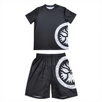 Nouvel ensemble de lutte personnalisé pour hommes adultes, t-shirts + shorts, impression numérique, ensemble 2 pièces, 100% polyester, 150GSM, durable