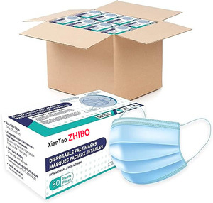 Masques médicaux jetables bleus et noirs pour adultes, protection triple couche, anti-poussière, antibactériens, qualité médicale <span class=keywords><strong>ASTM</strong></span> F2100 <span class=keywords><strong>Niveau</strong></span> <span class=keywords><strong>3</strong></span> 95% - Product Image 6