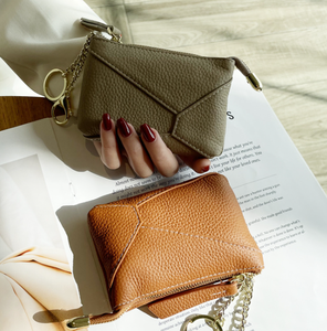 Portefeuilles de luxe en cuir véritable pour femme, porte-monnaie et porte-clés minimalistes, nouvelle collection en gros - Product Image 1