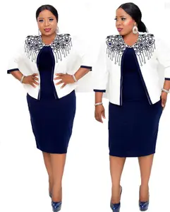 africa women plus size custom female elegant sexy formal office two piece coat dress suits