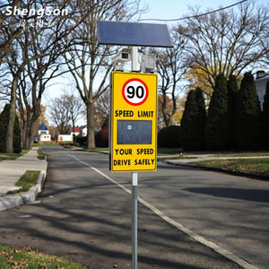 Panneau de signalisation routière LED solaire extérieur sur pied <span class=keywords><strong>en</strong></span> acier galvanisé avec film réfléchissant de troisième qualité pour la circulation routière - Product Image 5