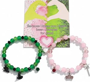 <span class=keywords><strong>Bracelet</strong></span> tendance 2 pièces/ensemble, bracelets assortis en perles pour couples, meilleurs amis, BFF, cadeaux de bijoux pour Halloween et Noël - Product Image 3