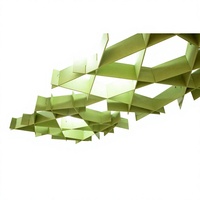 Panneau acoustique de plafond en fibre de polyester, tuile de plafond suspendue décorative insonorisante, conception de projet personnalisée