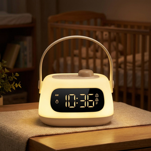 Veilleuse LED Réveil numérique sans fil à intensité variable Lampe de chevet pour bureau, chambre de bébé, allaitement, chambre d'enfant, cadeau USB, décoration artistique pour la maison - Product Image 1