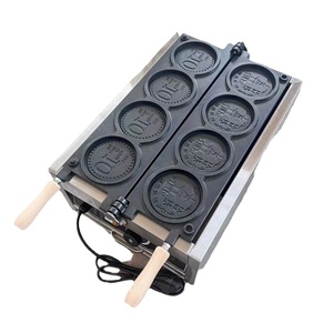 Surface Cast Aluminium Plate Non-Stick Won Coin Round Shaped <b>Maker</b> Custom <b>Waffle</b> Machine Snack Crispy Cheese Cookie <b>Maker</b> - Product Image 1