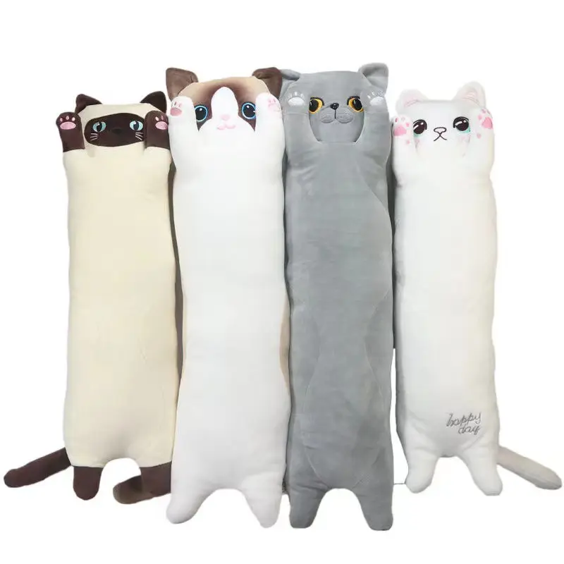 Sliver cushion soft like coconut cat plush toy doll girls pillow in bed