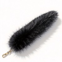 Fausse queue de renard en fausse fourrure, forme 3D, écologique, 25 cm, breloque de sac, accessoire de sac à dos, poupée de dessin animé, porte-clés de voiture, ornement, accessoire