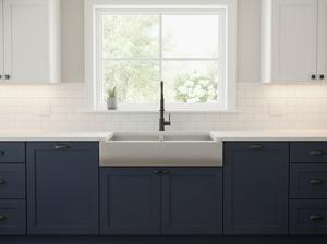 Fregadero de Estilo Rústico de Acero Inoxidable, Fregadero Artesanal con Revestimiento de Esmalte Negro e Interior Pulido de Acero - Product Image 2