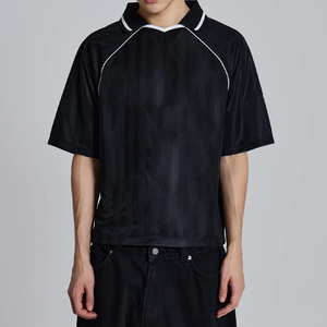 Custom Printed Men's <b>Polyester</b> Mesh Summer T-Shirts Retro Stripe Soccer Football Jersey Streetwear Oversized Vintage Jersey - Product Image 3