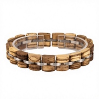 Bracelets à maillons pour femme BOBO BIRD 2026 en acier inoxydable plaqué argent et bois naturel, faits à la main, sertis de pierres, style décontracté/sportif