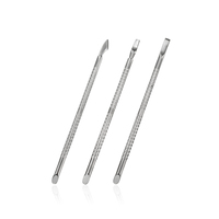 Pousse-cuticules professionnel double tête le plus récent avec poignée torsadée brevetée en acier inoxydable – Outil de soin des ongles
