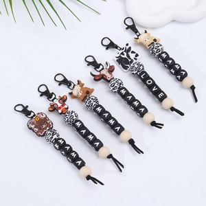 Porte-clés en perles de silicone 2026 personnalisé avec logo et nom, étiquettes « Mama Love » <span class=keywords><strong>pour</strong></span> cadeaux - Product Image 1