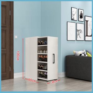 Trắng trượt chống bụi Tủ giày với cán bánh thiết kế giá giày thực tế - Product Image 3