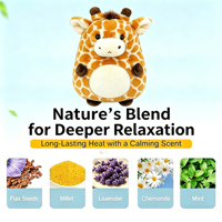 Coussin chauffant personnalisé pour micro-ondes, peluche girafe chauffante pour une chaleur douce et confortable