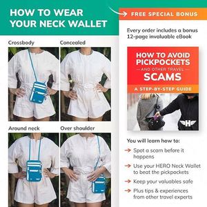 Muestra Gratuita, Cartera con Bloqueo RFID al por Mayor, Bolsa de Viaje para el Cuello, Porta Pasaportes para Mujeres y Hombres - Product Image 5