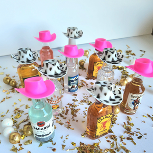 Adorables Sombreros de Vaquera de Plástico Rosa para Decoración de Bebidas, Juguetes, Mini Sombreros de Vaquera para Despedidas de Soltera - Product Image 1