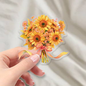 50 pegatinas transparentes VSCO con diseño de <span class=keywords><strong>ramo</strong></span> de flores de pintura al óleo fresca - Product Image 3