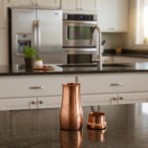 High Quality <b>Copper</b> Water Bottle Pure <b>Copper</b> <b>Cup</b> Type Design Premium Drinking Water Bottle Available at Competitive Price - Product Image 1