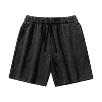 Groothandel zomerse katoenen vintage acid wash shorts en t-shirt set