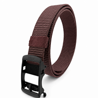 Ceinture tactique en nylon réglable avec logo personnalisé, boucle à cliquet sans trou, pour hommes, travail en extérieur