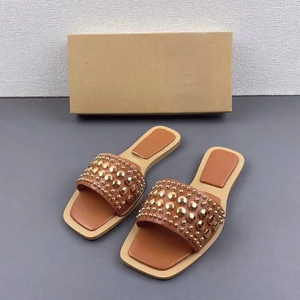 Sandalias <span class=keywords><strong>de</strong></span> Mujer con Diamantes <span class=keywords><strong>de</strong></span> Imitación, Estilo Veraniego, Planas, Casuales, <span class=keywords><strong>de</strong></span> Lujo - Product Image 5