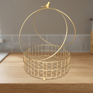 Panier de rangement rond en métal avec couvercle, design minimaliste pour l'organisation du salon - Product Image 2