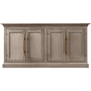 American light luxury post-modern champagne living room solid wood TV cabinet