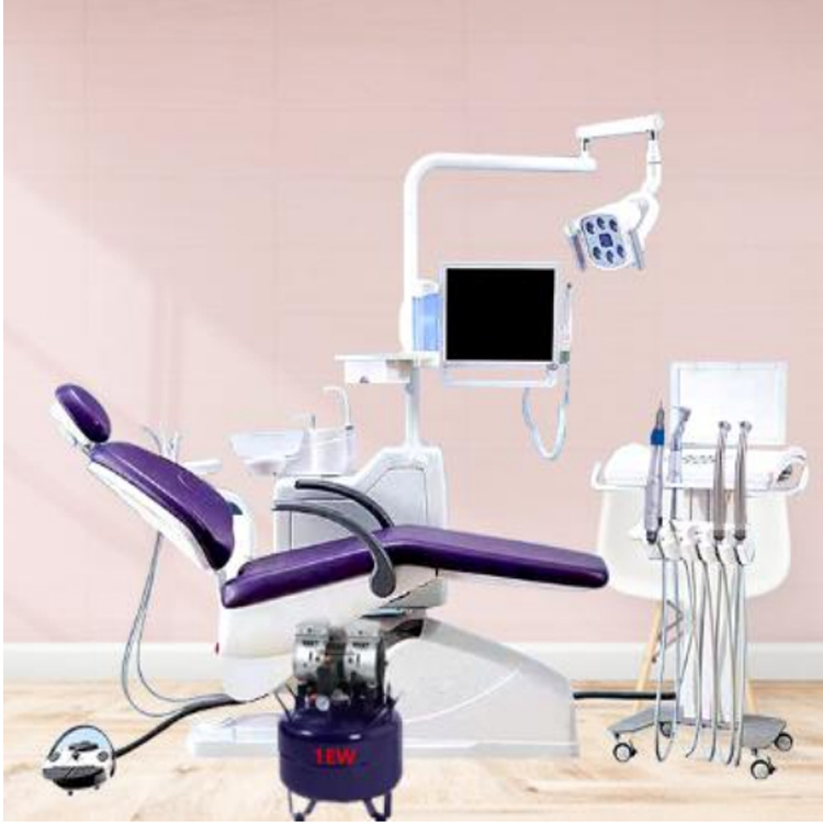 OSA-38A-2021-2125 silla dental con carro en movimiento separado y silla dental de clase alta con color púrpura