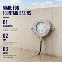 Brunnen- und Schwimmbadbeleuchtung DC24V 6W 12W 18W 316 Edelstahl Gartenpool-Lampe IP68 Wasserdicht RGB Farbwechsel
