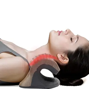 Travesseiro de quiropraxia, máquina de alongamento de pescoço e ombro, relaxante, para alívio de dor aquecida