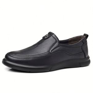 2026 Top Grain Leather Men's Slip on Shoes Genuine Leather Soft Upper Lightweight Casual and Versatile - Product Image 1