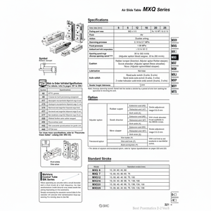 SMC Pneumatics Air Slide <b>Table</b> MXQ12-10BS - Product Image 1