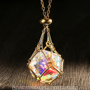 Collar de Dados de Resina de Piedra D&D, Soporte para 6 Dados, Colgante de Aleación de Zinc para <span class=keywords><strong>Juegos</strong></span> de Rol, Cadena Desmontable, Accesorio Portátil para Gamers - Product Image 3