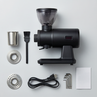 250W Mesin Giling Kopi Tanpa Sikat (Brushless) 64mm Flat Burrs Kecepatan Dapat Diatur 45-Step Dial untuk Penggunaan Rumah & Komersial