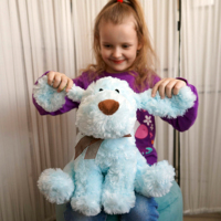 Peluche de chien en peluche bleue personnalisée, jouet en peluche doux et mignon pour enfants, cadeau
