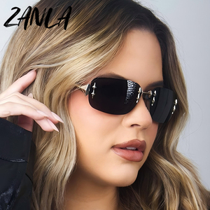 2025 Nueva <span class=keywords><strong>Vogue</strong></span> <span class=keywords><strong>Y2K</strong></span> sin montura cuadrado gradiente estrella decoración sin marco gafas de sol mujeres diseñador moda Punk Metal gafas sombras - Product Image 3