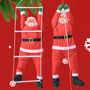<b>Christmas</b> Santa Claus Hanging Ornament 90cm Fabric Climbing Ladder Decoration For Holiday Scene - Product Image 4