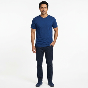 T-shirts pour hommes en coton de qualité supérieure, unis, couleur unie, manches courtes, style streetwear, col rond surdimensionné, chemises pour hommes - Product Image 1