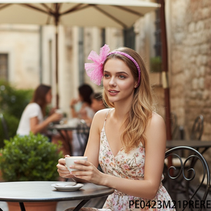 Diadema con <span class=keywords><strong>lazo</strong></span> de encaje rosa fuerte Retro de los años <span class=keywords><strong>80</strong></span> PESENAR-Accesorio para el cabello vintage audaz para fiestas temáticas y de <span class=keywords><strong>moda</strong></span> nostálgica de los años <span class=keywords><strong>80</strong></span> - Product Image 2