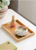 Ensemble de 7 pièces Dingyue en céramique écologique de style Japandi pour Matcha, avec fouet en bambou, cuillère et motif floral de cerisier en relief – Complet