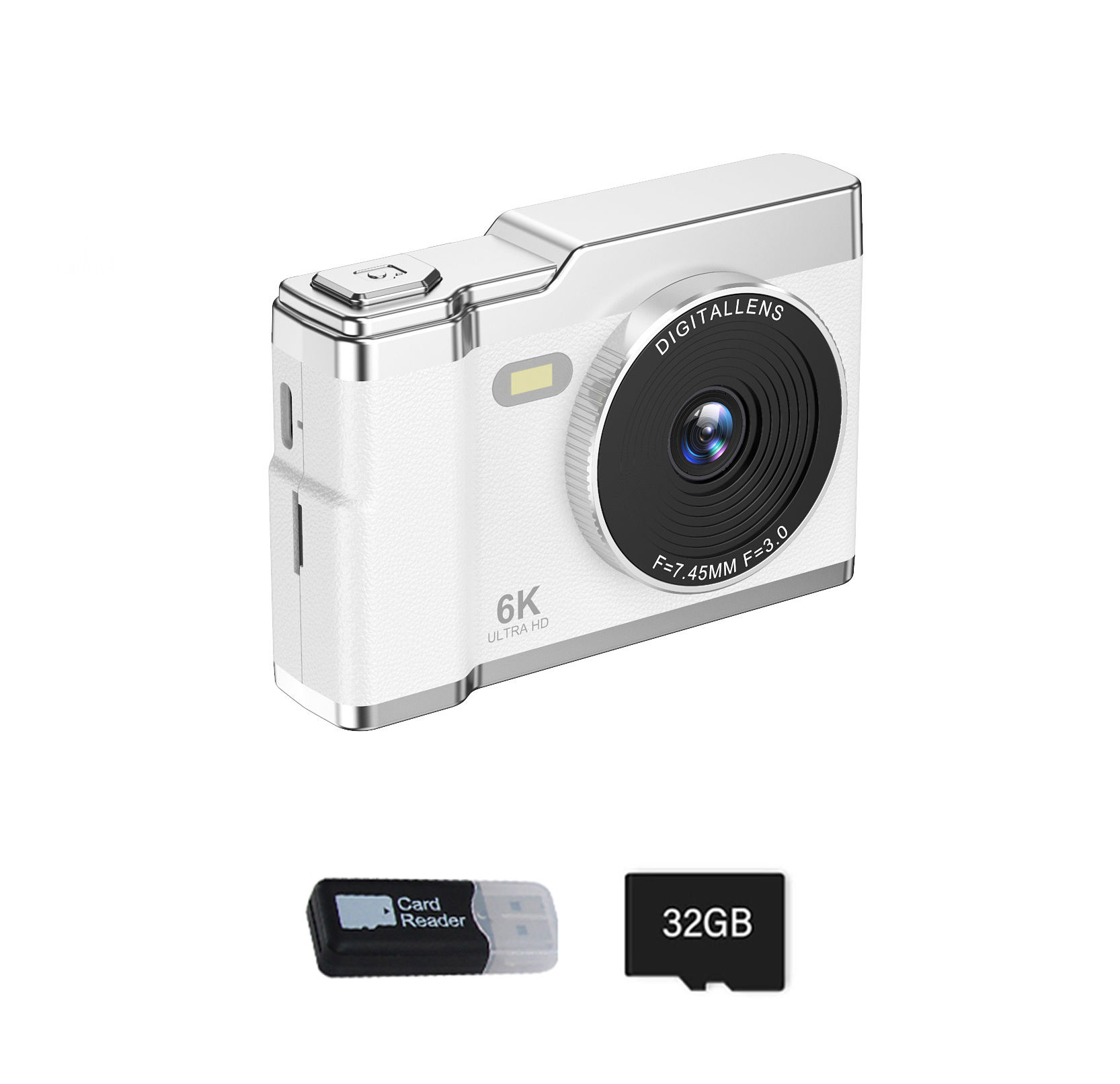 Blanco + TARJETA DE 32GB TF