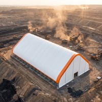 Abri de stockage en tissu pour le hockey, conteneur, hangar, structure de type grange, tente d'entrepôt, abri certifié en membrane PVC, en acier galvanisé