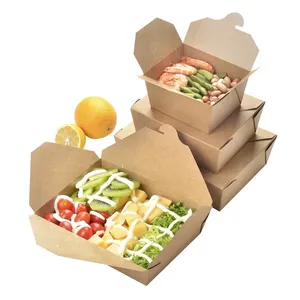 Caja de <span class=keywords><strong>Embalaje</strong></span> Desechable para Comida Rápida para Llevar, 750 ml, Papel Kraft de Grado Alimenticio, Reciclable, con Relieve, para Sushi y Fideos - Product Image 6