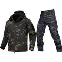 Costume de chasse tactique pour homme, veste et pantalon, uniforme camouflage, 2 pièces, uniforme tactique multicamouflage