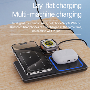 Bán Buôn Biểu Tượng Tùy Chỉnh Xách Tay 3 Trong <span class=keywords><strong>1</strong></span> Đa Chức Năng Không Dây Nhanh Chóng Sạc Đứng 15W Điện Thoại 3 Trong <span class=keywords><strong>1</strong></span> Có Thể Gập Lại Sạc Không Dây - Product Image 3