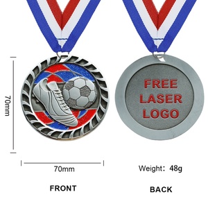 Medallas al por mayor Honor con cintas, medalla de oro de la Liga de Campeones, placa de premio en blanco, medallas deportivas de metal con diseño personalizado - Product Image 4